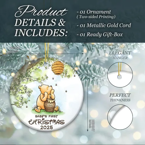 Vista 5 de Adornos de Primera Navidad del Bebé 2025 Adorables Decoraciones del Primer Árbol de Navidad del Bebé Recién Nacido 2025, Regalo de Recuerdo