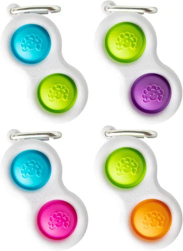 Vista 5 de Fat Brain Toys Simpl Dimpl - Simple Dimple - Morado/Lima - Llavero para ansiedad