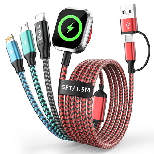Vista 16 de Cruise Essentials 2026, doble tipo C 4 en 2 cable de carga múltiple para iPhone Watch Charger/iPhone 17/IP, cargador iWatch, artículos esenciales