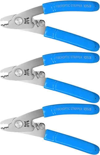 Vista 10 de Pelacables de fibra óptica, herramienta de pelado de fibra óptica de 3 orificios con mango de 6 pulgadas, llave hexagonal ajustable para chaqueta