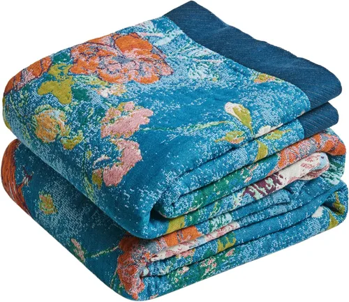 Vista 42 de LUTBM Manta bohemia para sofá de 50 x 60 pulgadas, 100% algodón, suave Animal-pájaro-a