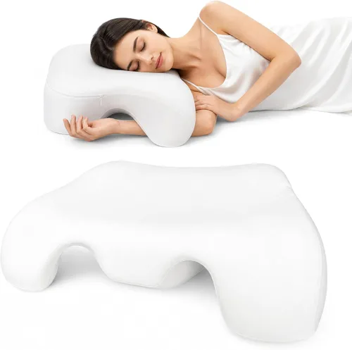 Vista 9 de Almohada para dormir de lado con agujeros para los brazos, almohada de hombro de espuma viscoelástica para personas que duermen de lado, ergonómica
