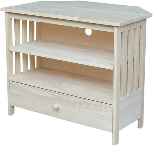 Vista 10 de Mueble esquinero Mission de madera maciza/soporte para TV, color espresso