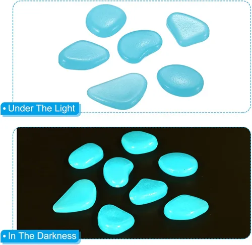 Vista 4 de MECCANIXITY 100 piedras brillantes de 0.78 a 1.18 pulgadas (20 a 1.181 in), decoración en la oscuridad, piedras luminosas, decoración de bricolaje