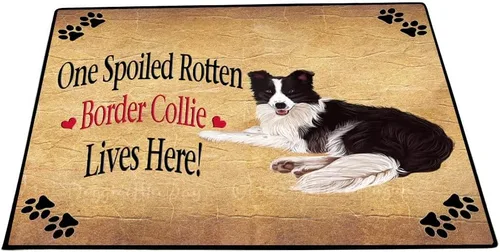 Vista 21 de Doggie of the Day Border Collie Dogs Floor Mat - 4th of July Independence Day - Best Dog Doormat - Protector Decor - Unique Portrait Art - Premium