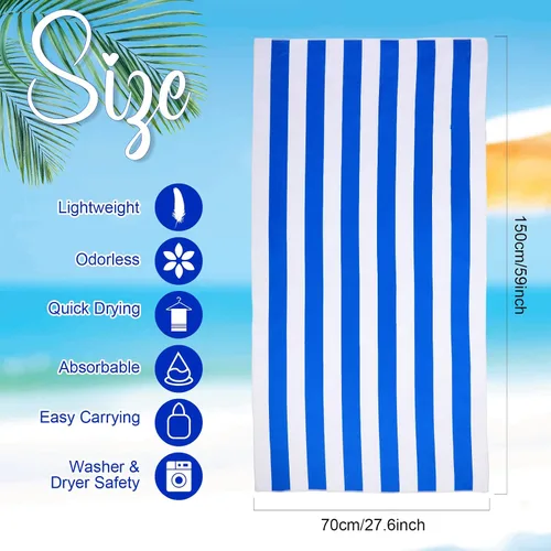 Vista 2 de EBOOT Paquete de 10 toallas de playa de gran tamaño, toallas de piscina extra grandes, de microfibra, de secado rápido, para adultos, mujeres