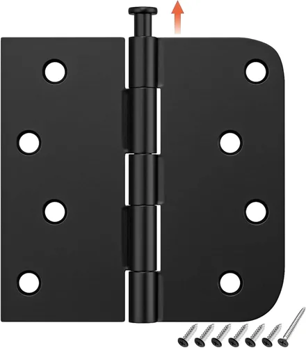 Vista 10 de HOSOM - Paquete de 12 bisagras de puerta negras exteriores de 4 pulgadas Negro mate