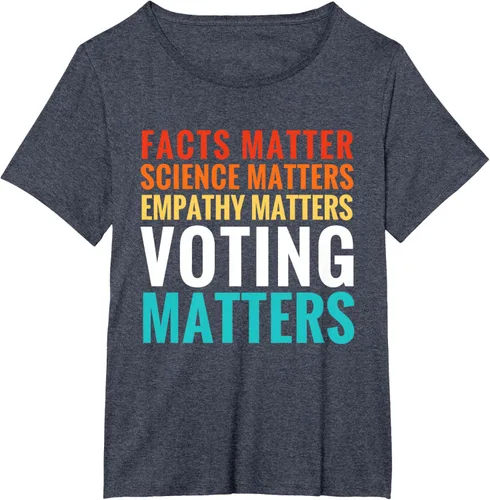Vista 58 de Facts Matter Science Matters Voting Matters - Camiseta demócrata liberal, Negro, S