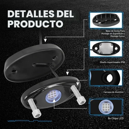 Vista 2 de 4Pods - Luces LED de rock, luz azul neón