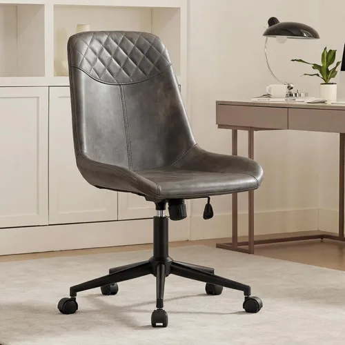Vista 10 de DUHOME Silla de oficina moderna de cuero PU Silla de escritorio Silla giratoria para computadora Camel