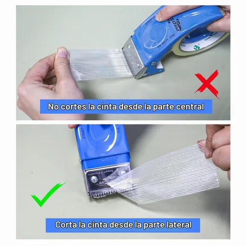 Vista 3 de BOMEI PACK Cinta de Embalar de 2 Pulgadas con Dispensador, Cinta de Embalaje Reforzada de Monofibra de Vidrio con Hilo para Envío, 3 Rollos x 5.5