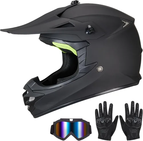 Vista 15 de Casco de Bicicleta de Tierra para Jóvenes Niños para Niños y Niñas, F001 Casco de Motocicleta de Cara Completa para Todoterreno ATV Conducción