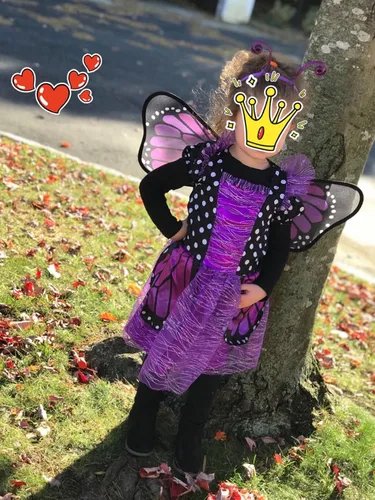 Vista 2 de ALVOGIMOR Hermoso disfraz de hada de mariposa para niñas, incluye ala y diadema
