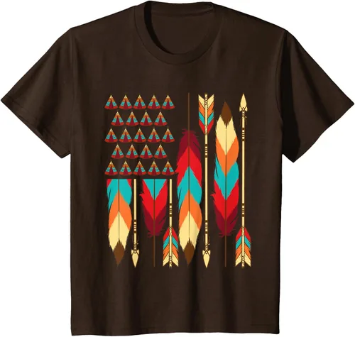 Vista 50 de Native American Bandera - Camiseta de veteranos indígenas del Mes del Orgullo, Negro, S