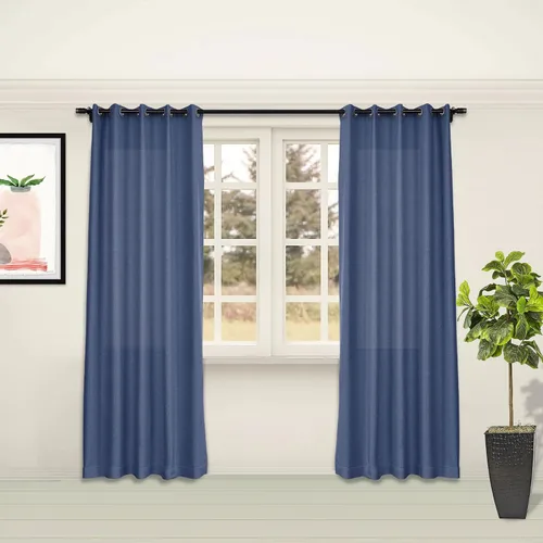 Vista 12 de Frelement Cortinas opacas de lino natural, paneles de cortinas con ojales para sala de estar, cortinas con aislamiento térmico, 52 pulgadas de ancho