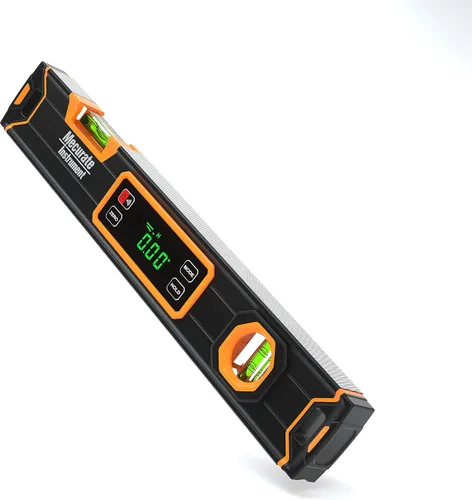 Vista 9 de Mecurate Nivel Digital de 10 Pulgadas, Herramienta de Nivel de Torpedo Profesional de Precisión Inteligente, Pantalla LCD Brillante, Alertas