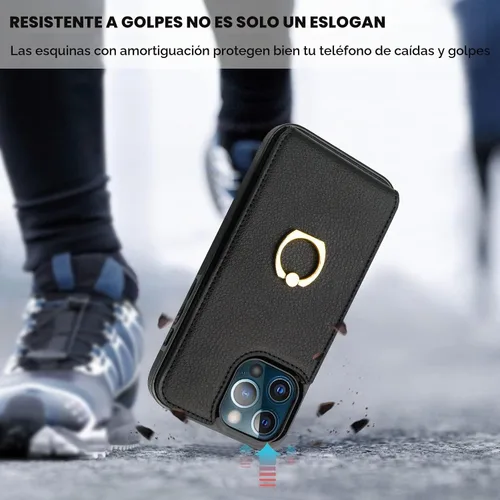 Vista 7 de Folosu Funda compatible con iPhone 13 Pro Max con soporte para tarjetas, rotación de 360°, soporte de anillo de dedo con función atril, protección