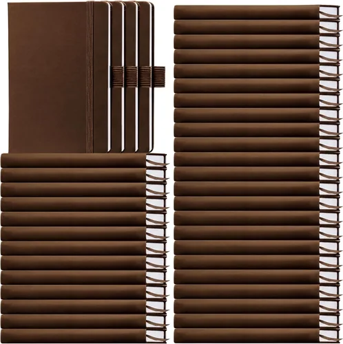 Vista 12 de Laumoi Paquete de 40 cuadernos de bolsillo, tamaño A6, mini diario de tapa dura, cuadernos forrados de cuero PU de 3.5 x 5.5 pulgadas, bloc de notas