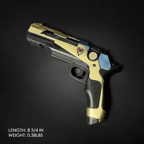 Vista 5 de otaku gear Réplica de pistola decorativa de espuma, accesorio de disfraz para cosplay, juegos de rol y exhibición para adultos, Dorado