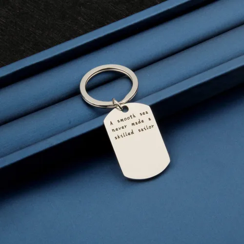 Vista 4 de ENSIANTH Sailors Gift A Smooth Sea Never Made A Skilled Sailor Keychain Anchor Jewelry for Sailing Enthusiast