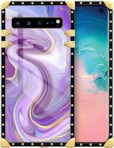 Vista 190 de Funda compatible con Samsung Galaxy S10 4G, TPU suave de lujo y parte trasera de policarbonato duro para niñas y mujeres, funda protectora a prueba