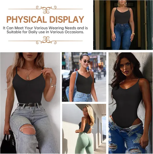 Vista 5 de UMIPUBO Womens Bodysuit Tommy Control Seamless Shapewear Slimming Thong Sculpting Body Shaper Tank Tops