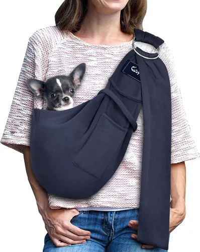 Vista 11 de CUBY Transportador para perros pequeños, arnés frontal para mascotas, manos libres, ajustable, para gatos, de algodón suave que reduce el dolor, Azul