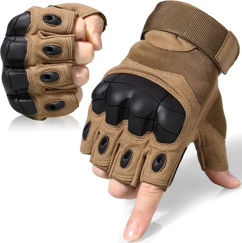 Vista 10 de WTACTFUL - Guantes tácticos sin dedos para moto, motocicleta, ciclismo, escalada, senderismo, caza