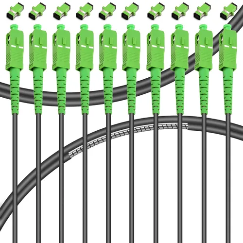 Vista 16 de SC/APC a SC/APC Cable de Fibra Óptica para Internet, Cable de Conexión de Modo Simple Blindado, Cordón de Conexión Óptica de Fibra Óptica - SIMPLEX