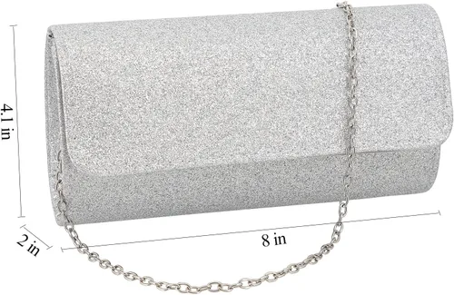 Vista 8 de Naimo - Deslumbrante bolsa pequeña de solapa, con cadena desmontable para eventos nocturnos.