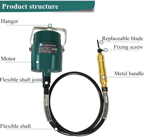 Vista 2 de Máquina pulidora de pulido de jade eléctrico Máquina de tallado de carpintería Cincel tallador con mango 5 cuchillas