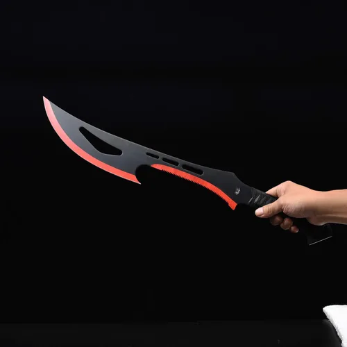 Vista 7 de Espada Ninja de acero inoxidable con vaina, cuchillo táctico de artes marciales para exteriores Rojo