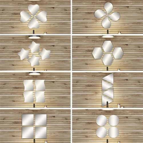 Vista 7 de EVIDECO French Home Goods - Juego de 4 espejos decorativos de pared autoadhesivos para pared