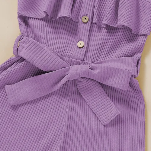 Vista 5 de Ropa de niña para bebé, ropa sin mangas, lindo halter mameluco de una sola pieza, conjunto de ropa de verano 1-5T
