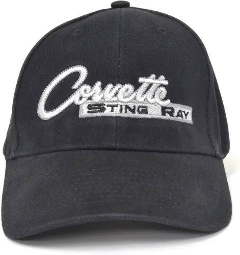 Vista 2 de Gorro de Corvette C2Sting Ray bordado Script Negro