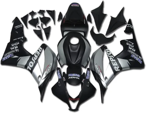 Vista 26 de Carenado negro brillante para Honda 2007 2008 CBR600RR CBR 600RR nueva inyección ABS plásticos cuerpo kit cuerpo trabajo 07 08