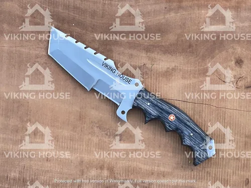 Vista 6 de I - Cuchillo rastreador hecho a mano, cuchillos de caza de acero D2, mango de madera de dólar, cuchillo de hoja fija, mano derecha, scout, llevar