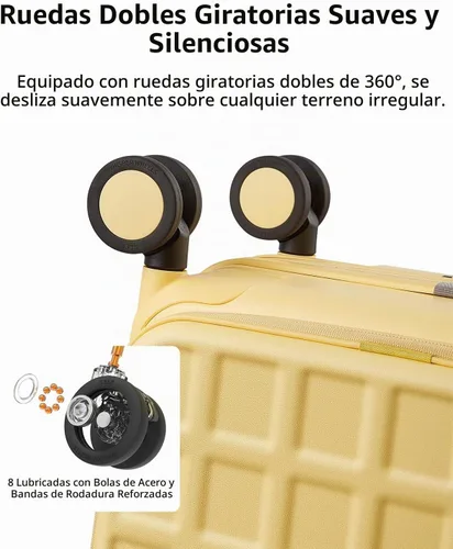 Vista 6 de Equipaje con Apertura Superior Tipo Waffle, Queso Amarillo, Maleta de mano de 20 pulg., Moderno