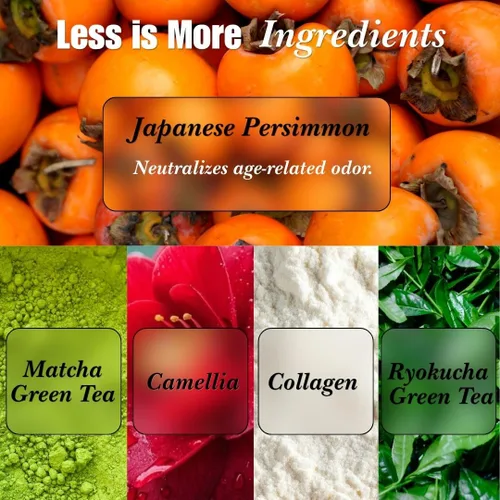 Vista 5 de Mirai Clinical - Barra de jabón de caqui con aroma a lavanda, jabón japonés de caqui para personas mayores, hecha con extracto de té verde, barra