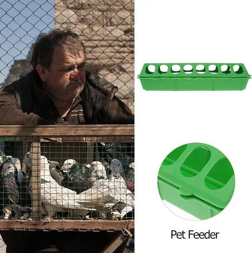 Vista 8 de DOITOOL Comedero de plástico para aves de corral con tapa abatible, 3 unidades, para palomas, codornices, patos, aves, bandeja de alimentación