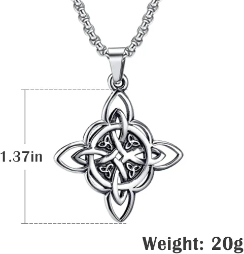 Vista 2 de NIGHTCRUZ Collar de nudo de bruja colgante de nudo celta con triquetra Trinity