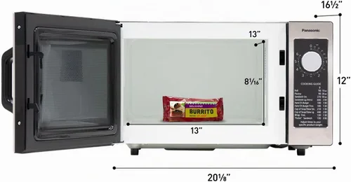 Vista 6 de Panasonic NE-1025F - Horno de microondas comercial y compacto para encimera de servicio ligero con temporizador electrónico de botón selector