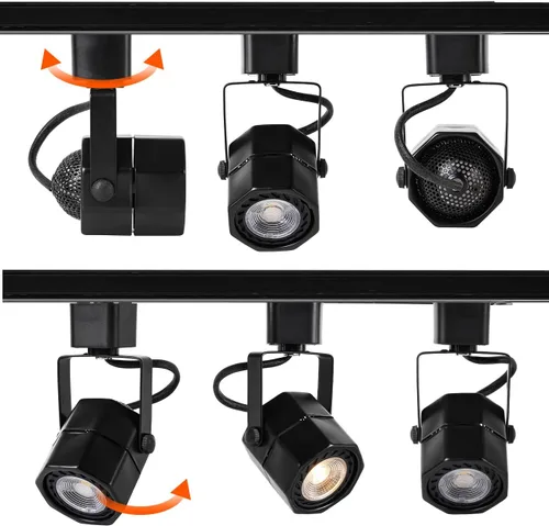 Vista 3 de Cabezales de luces LED de pista de 10 W, cabezales de iluminación de riel tipo H, foco de techo regulable para tareas de acento, iluminación