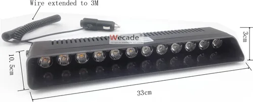 Vista 3 de Juego de 12 luces LED Wecade de emergencia de 12 W para camión, luz estroboscópica para parabrisas y luz de aviso , Ambar