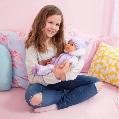 Vista 6 de Bayer Design Piccolina Magic Eyes - Muñeca interactiva con sonidos (18 pulgadas) Soft Body Doll with Moving Mouth and Closing Eyes. Includes 28