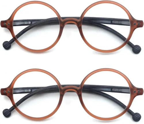 Vista 7 de Gafas de Lectura Redondas para Mujeres y Hombres con Bloqueo de Luz Azul, Lectores Circulares Unisex Ultraligeros, Gafas de Lectura sin Prescripción