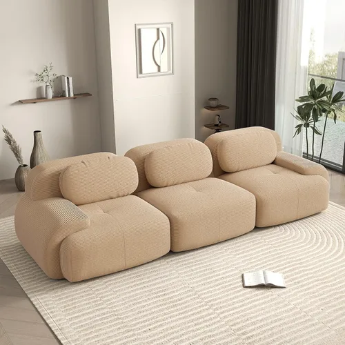 Vista 29 de Sofá biplaza moderno de 80 pulgadas para sala de estar, sofá de pana en forma de nube con asiento profundo, sofá modular negro, sofás de dos plazas
