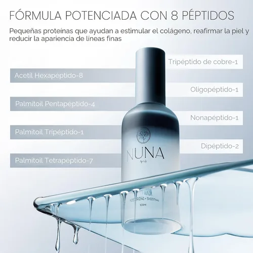 Vista 6 de NUNA Spray de suero facial ultra hidratante con péptidos, niacinamida, ácido hialurónico y extractos botánicos, niebla facial coreana ligera