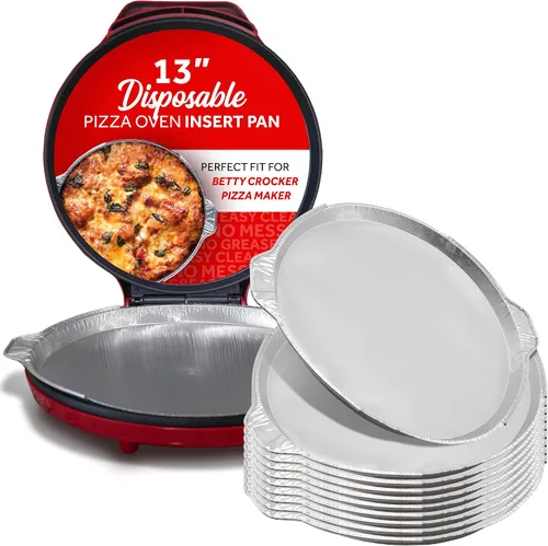Vista 8 de 12" Pizza Oven Insert Pan (5-Pack) - Disposable Aluminum Liner for Countertop Pizza Makers, Fits Betty Crocker Pizza Maker, Piezano & More