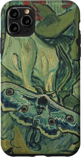 Vista 12 de iPhone 13 gran polilla pavo real de Vincent van Gogh, insecto en una caja de jardín